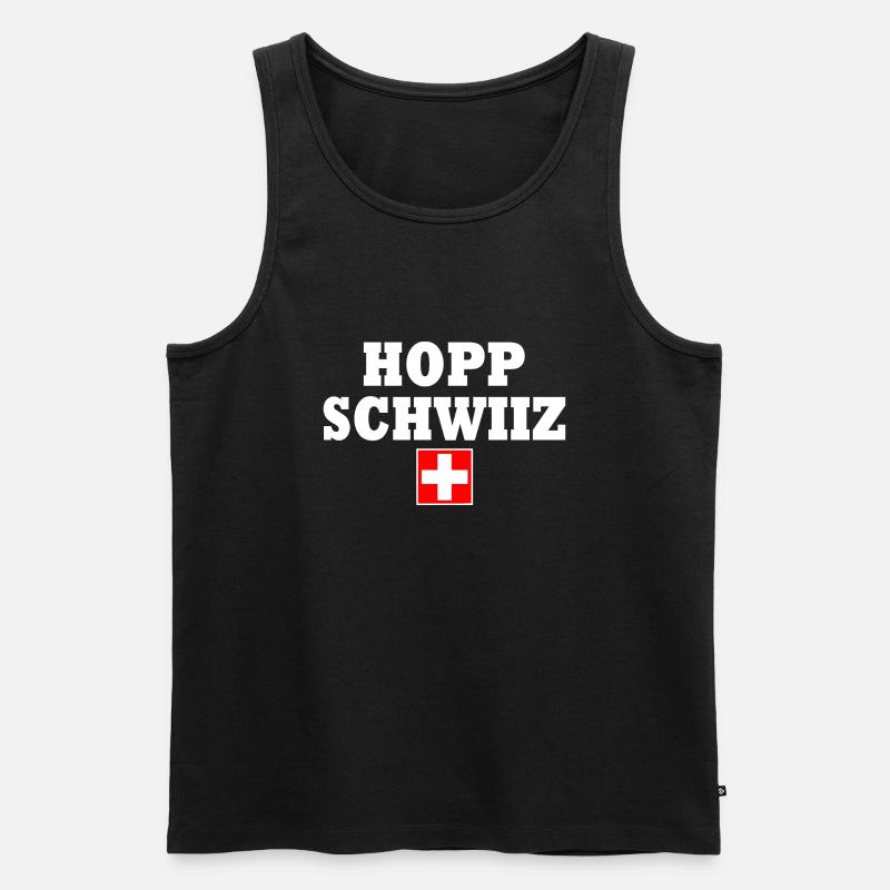 Hopp schwiiz - Männer Premium Bio Tank Top - Schwarz