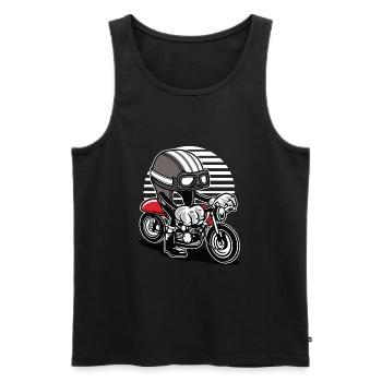 Caferacer Helm - Männer Premium Bio Tank Top - Schwarz - Vorne - AI Model Male 178 light (178cm)