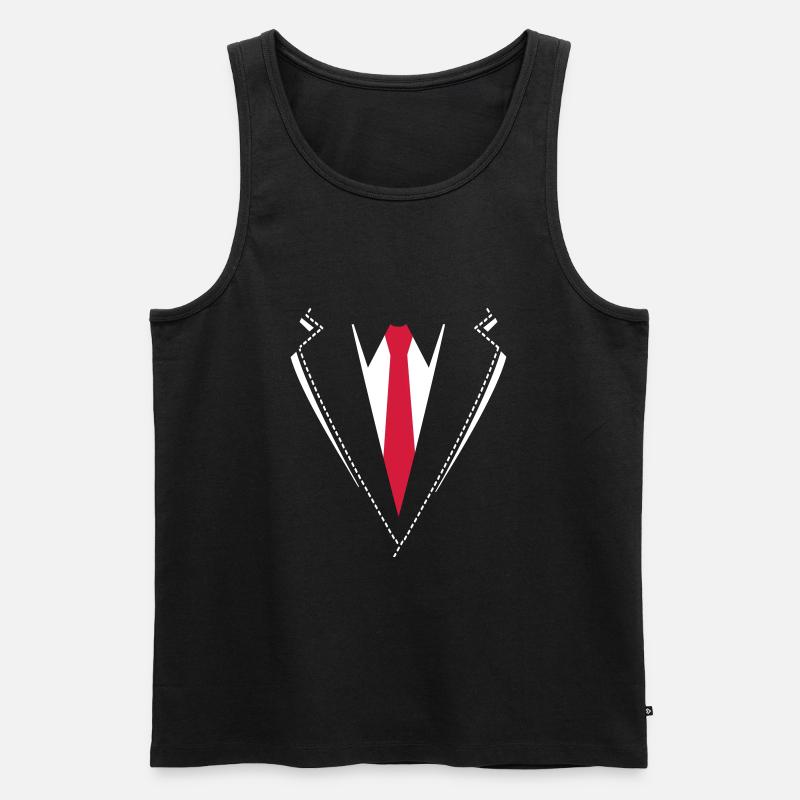 Fliege oder Krawatte Kostüm. - Männer Premium Bio Tank Top - Schwarz
