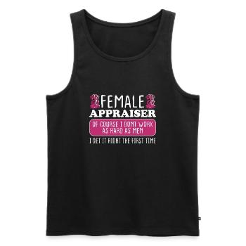 Female Appraiser Get It Right The First Time - Men's Premium Organic Tank Top - black - Front - Michal (187cm)