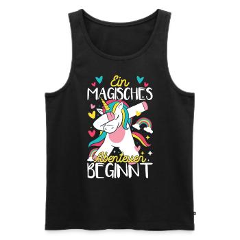 Dabbendes Einhorn Schultüte Einschulung - Männer Premium Bio Tank Top - Schwarz - Vorne - Michal (187cm)