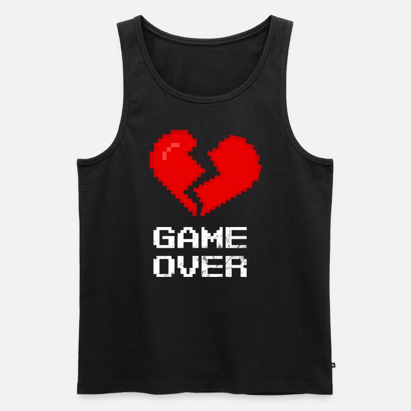 Beziehungen Einzelnes Pixel Verpixelt Gebrochenes Herz - Männer Premium Bio Tank Top - Schwarz
