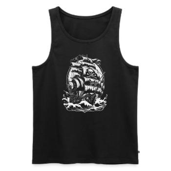 Pirate ship - Men's Premium Organic Tank Top - black - Front - AI Model Male 178 light (178cm)