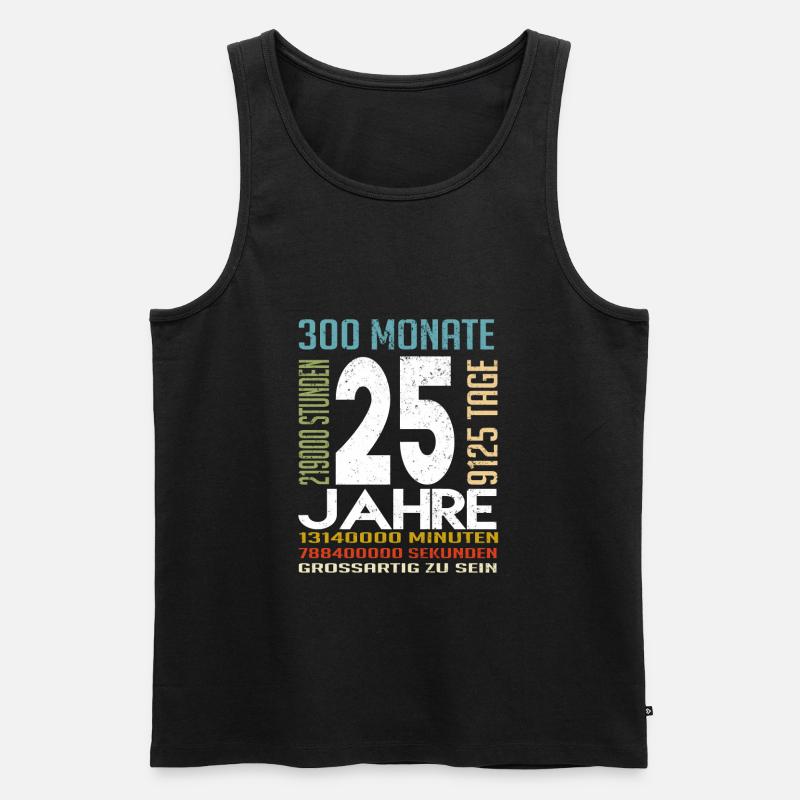 Geburtstag 25 Jahre Geschenkidee - Männer Premium Bio Tank Top - Schwarz