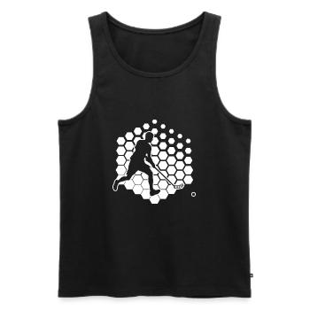 Unihockey Unihockeyspielen Floorball Salibandy - Männer Premium Bio Tank Top - Schwarz - Vorne - AI Model Male 178 light (178cm)