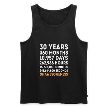 30th Birthday Gifts, 30 Year Old Birthday - Men's Premium Organic Tank Top - black - Front - Michal (187cm)
