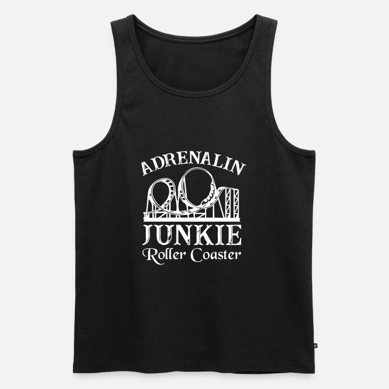Adrenalin Junkie Roller Coaster - Männer Premium Bio Tank Top - Schwarz