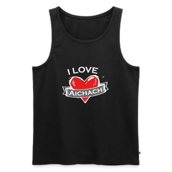Aichach - Ich liebe Stadtnamen in Tattoo Stil - Männer Premium Bio Tank Top - Schwarz - Vorne - Michal (187cm)