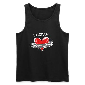 Wittlich - Ich liebe Stadtnamen in Tattoo Stil - Männer Premium Bio Tank Top - Schwarz - Vorne - Michal (187cm)