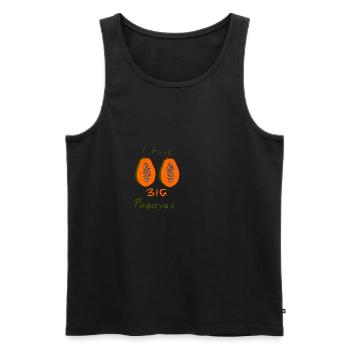 Big Papayas - Men's Premium Organic Tank Top - black - Front - AI Model Male 178 light (178cm)