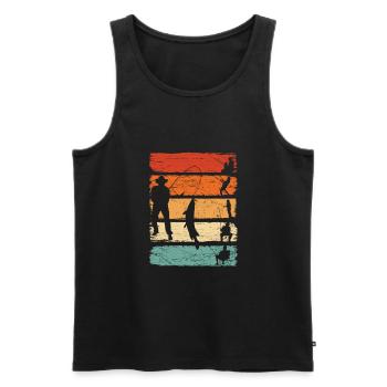 Angler Fischen Geschenkidee Angel Angelzubehör - Männer Premium Bio Tank Top - Schwarz - Vorne - AI Model Male 178 light (178cm)
