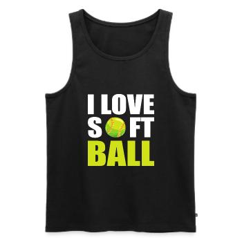 Softball Joueurs de softball - Débardeur bio Premium Homme - noir - Devant - AI Model Male 178 light (178cm)