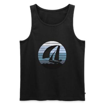 Skiff Sailing - Men's Premium Organic Tank Top - black - Front - AI Model Male 178 light (178cm)