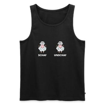 Schäfchen Schaf Unschaf Schafbock Schaffell - Männer Premium Bio Tank Top - Schwarz - Vorne - AI Model Male 178 light (178cm)