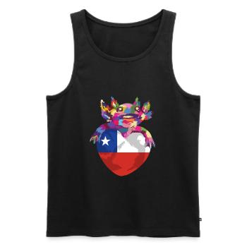 Chili Drapeau Amérique du Sud Drapeau Chili Vintage - Débardeur bio Premium Homme - noir - Devant - AI Model Male 178 light (178cm)