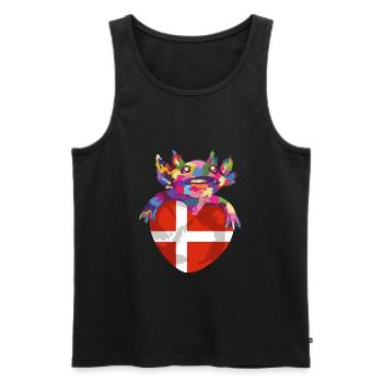Danemark Drapeau Scandinavie Drapeau danois Voyage - Débardeur bio Premium Homme - noir - Devant - Michal (187cm)