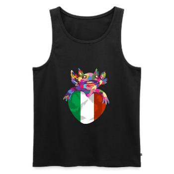 Italie Drapeau Vintage Drapeau Italien Occasion Look - Débardeur bio Premium Homme - noir - Devant - Michal (187cm)