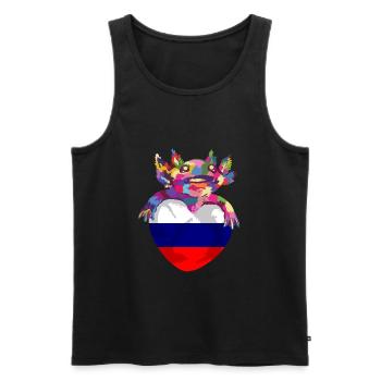 Drapeau de russie Vintage Drapeau russe d’occasion Look - Débardeur bio Premium Homme - noir - Devant - Michal (187cm)