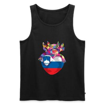 Slovenia Flag Balkan Slovenian Flag Vintage - Men's Premium Organic Tank Top - black - Front - AI Model Male 178 light (178cm)
