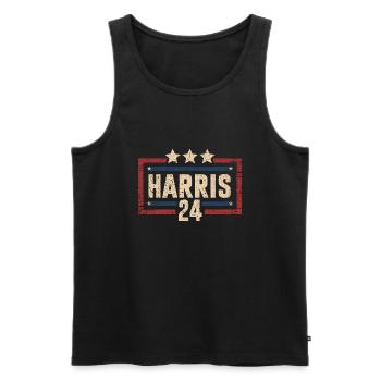 Harris 2024 Vintage Election Patriotic Campaign - Men's Premium Organic Tank Top - black - Front - AI Model Male 178 light (178cm)