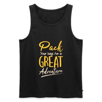 Adventure - Männer Premium Bio Tank Top - Schwarz - Vorne - AI Model Male 178 light (178cm)
