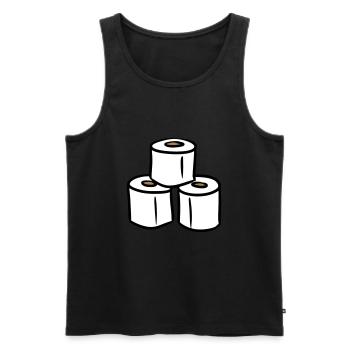 PQ Tour de papier toilette - Débardeur bio Premium Homme - noir - Devant - AI Model Male 178 light (178cm)