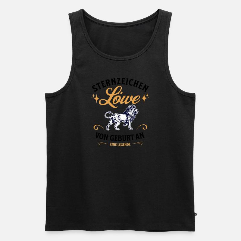 Sternzeichen Geschenke Löwe Spruch - Männer Premium Bio Tank Top - Schwarz