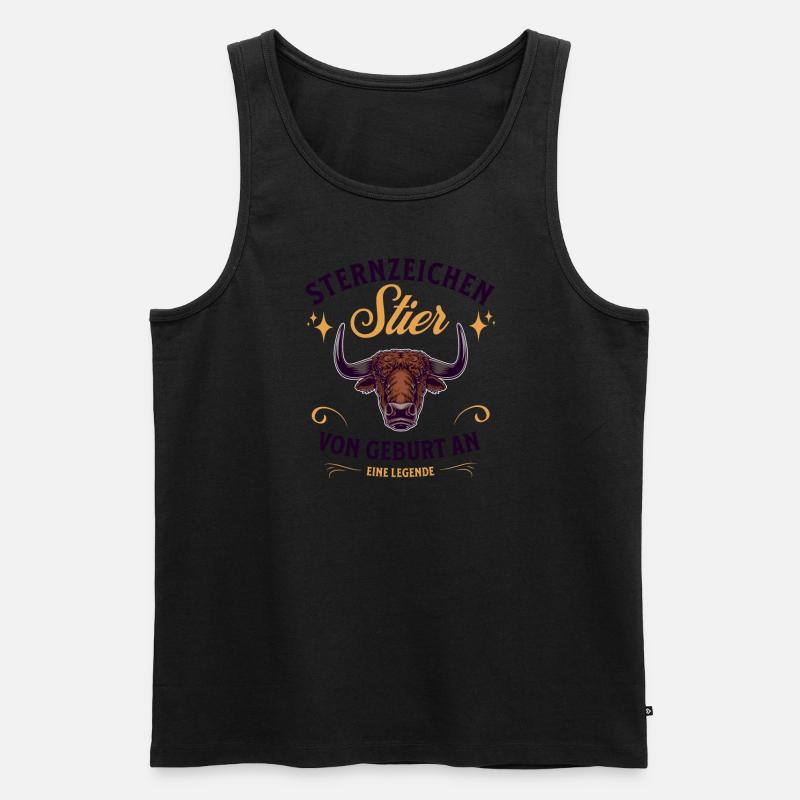 Sternzeichen Geschenke Stier Spruch - Männer Premium Bio Tank Top - Schwarz