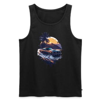 Klassischer Sportwagen - Männer Premium Bio Tank Top - Schwarz - Vorne - AI Model Male 178 light (178cm)