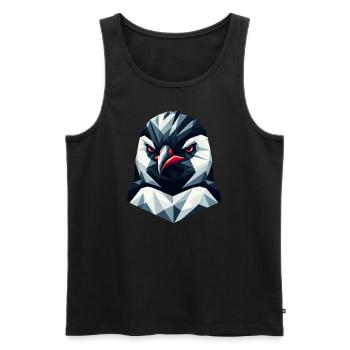 Pinguin Porträt Geometrie Kunstdesign - Männer Premium Bio Tank Top - Schwarz - Vorne - AI Model Male 178 light (178cm)