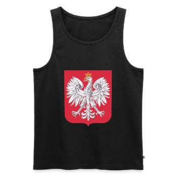 Polska - Men's Premium Organic Tank Top - black - Front - AI Model Male 178 light (178cm)