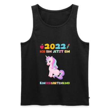 2022 Kindergartenkind Einhorn Kita Mädchen Kinder - Männer Premium Bio Tank Top - Schwarz - Vorne - Michal (187cm)