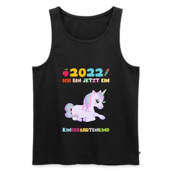 2022 Ich Bin Jetzt Ein Kindergartenkind Einhorn - Männer Premium Bio Tank Top - Schwarz - Vorne - Michal (187cm)