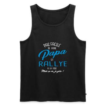 Papa et rallye - Débardeur bio Premium Homme - noir - Devant - Michal (187cm)