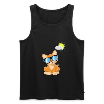 Katze Sonnenbrille comic Kawaii Geschenk kinder - Männer Premium Bio Tank Top - Schwarz - Vorne - AI Model Male 178 light (178cm)