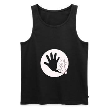 Bunny Rabbit Shadow Hand Easter Gift Idea - Men's Premium Organic Tank Top - black - Front - Michal (187cm)