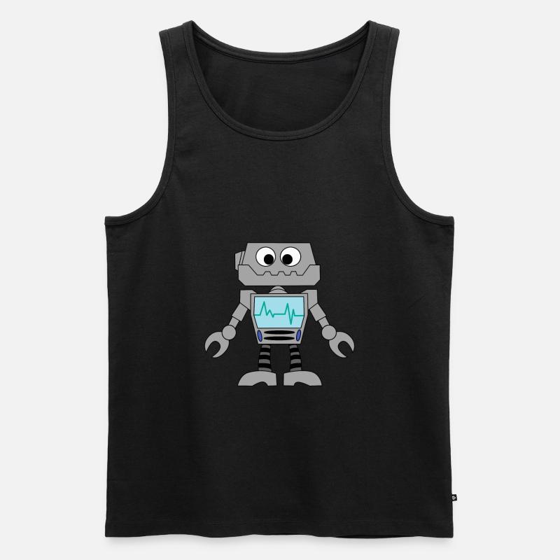 Roboter Technik Computer Elektronik Geschenkidee - Männer Premium Bio Tank Top - Schwarz