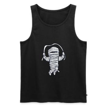 Mumie beim Seilspringen - Männer Premium Bio Tank Top - Schwarz - Vorne - Michal (187cm)