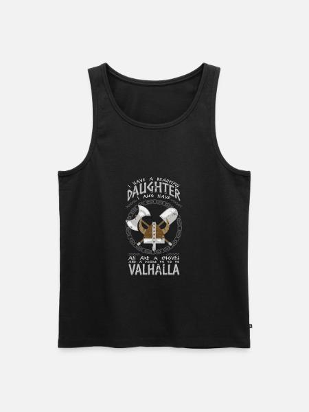 Viking far pappa datter Walhalla gave - Herre Premium økologisk tanktop - sort