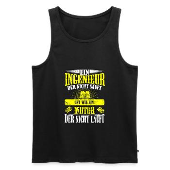 Ingenieur Spruch Bier saufen Party Büro Geschenk - Männer Premium Bio Tank Top - Schwarz - Vorne - Michal (187cm)