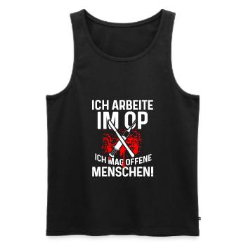 Krankenschwester OP Notaufnahme lustiger Spruch - Männer Premium Bio Tank Top - Schwarz - Vorne - Michal (187cm)