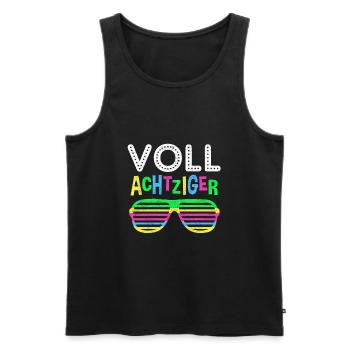 Geboren in 80er Jahren Retro Neon Spruch Geschenk - Männer Premium Bio Tank Top - Schwarz - Vorne - Michal (187cm)