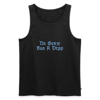 Bayern bayrisch Dialekt lustiger Spruch Geschenk - Männer Premium Bio Tank Top - Schwarz - Vorne - Michal (187cm)