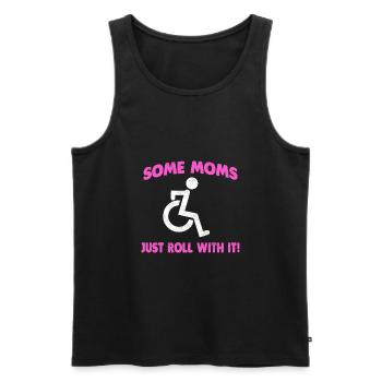Chemise drôle de maman en fauteuil roulant handicapé - Débardeur bio Premium Homme - noir - Devant - AI Model Male 178 light (178cm)