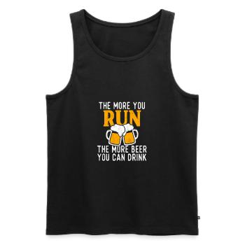 Chemise drôle de dictons de bière de marathon semi-marathon - Débardeur bio Premium Homme - noir - Devant - Michal (187cm)