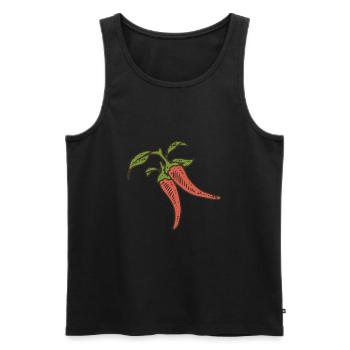 Chili Chilli Pepperoni spicy hot - Men's Premium Organic Tank Top - black - Front - AI Model Male 178 light (178cm)