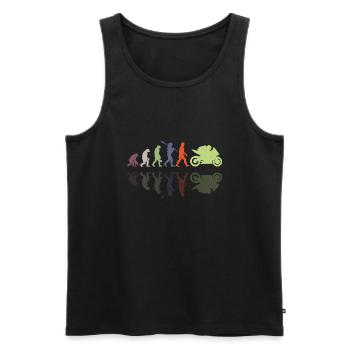 Motorcycle Evolution Vintage Shadow Biker - Männer Premium Bio Tank Top - Schwarz - Vorne - Michal (187cm)