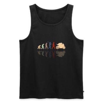 Motorcycle Evolution Vintage Shadow Biker - Männer Premium Bio Tank Top - Schwarz - Vorne - AI Model Male 178 light (178cm)