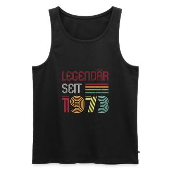Legendär Seit 1973 Jahr Retro 73er Jahrgang - Männer Premium Bio Tank Top - Schwarz - Vorne - AI Model Male 178 light (178cm)