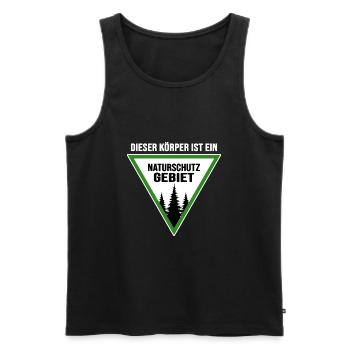 bushcraft naturschutzgebiet outdoor wild wandern - Männer Premium Bio Tank Top - Schwarz - Vorne - AI Model Male 178 light (178cm)